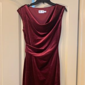 Size 6 Eliza J Red Draped Cocktail Dress - image 1